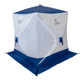 Палатка зимняя куб СЛЕДОПЫТ 1,5 х1,5 м, Oxford 210D PU 1000, синий принт TW-29