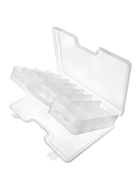 Кейс ТРИ КИТА КД-1 (290*210*60 мм) 2-стор. 8-36 ячеек с ручкой, белый